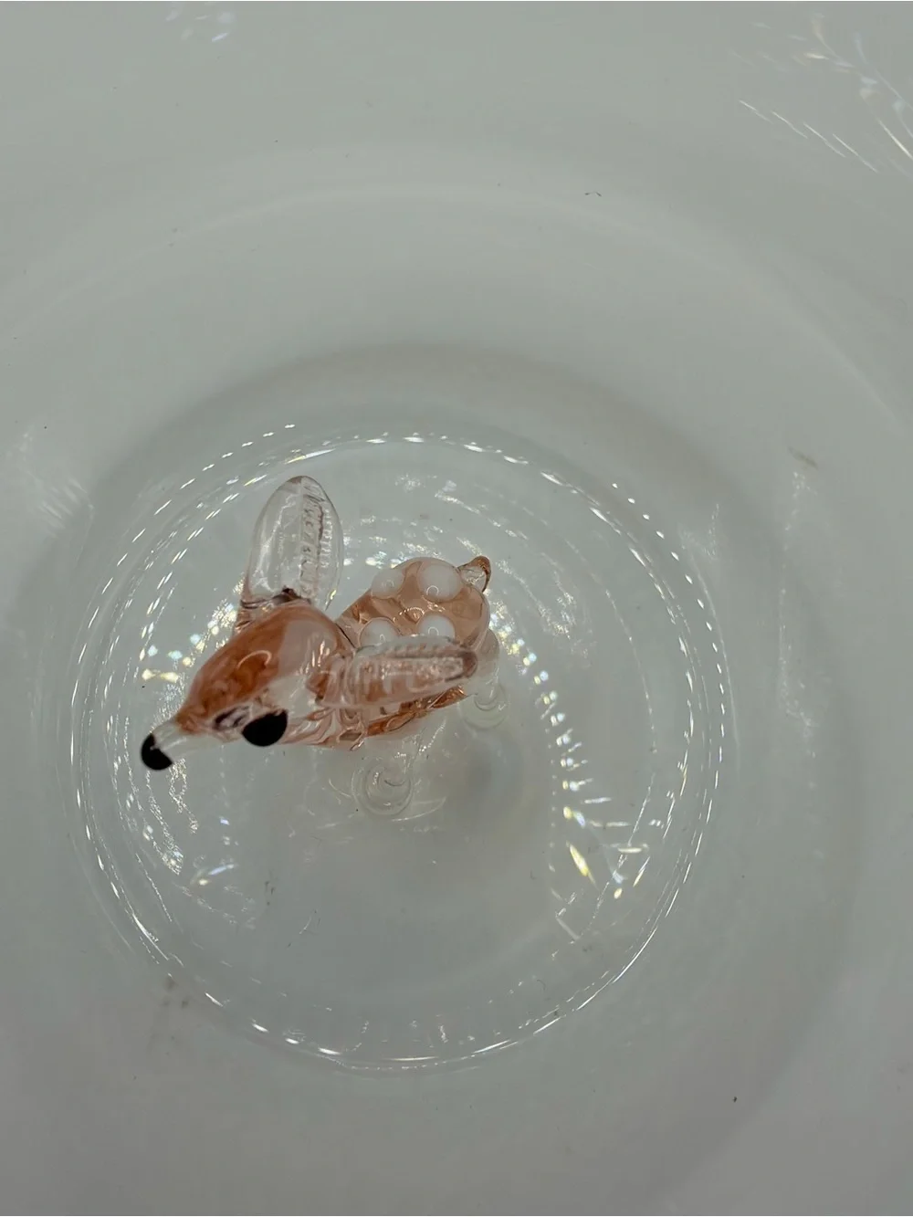 Minizoo Clear Glass Accent Vase with Pink Bambi Deer Figurine